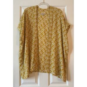 Loft | Mustard Yellow Printed Kimono XS/S